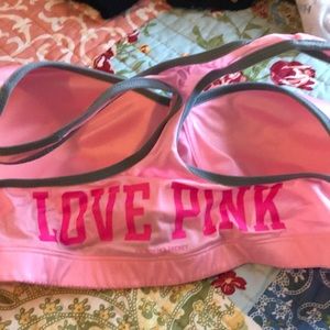 Padded pink sports bra